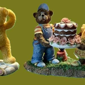 Honeybourne Hollow "You Take The Cake" & September Birthday Bear Figurines